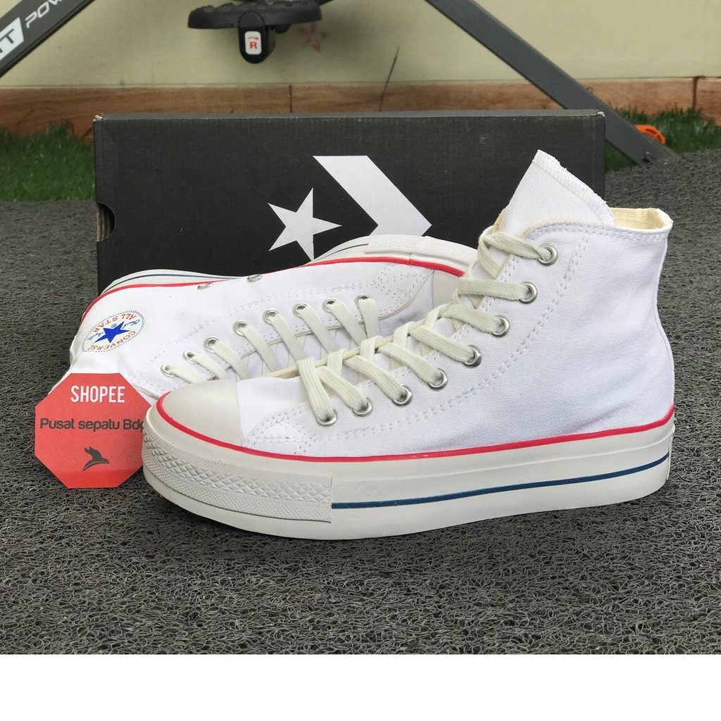 Sepatu Converse Platform High Full White