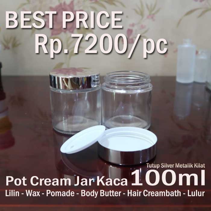 Pot Pomade 100 gr Wadah Tempat Lulur 100gram Jar Lilin Kaca 100gr Pot Cream Botol Toples Botol ramua