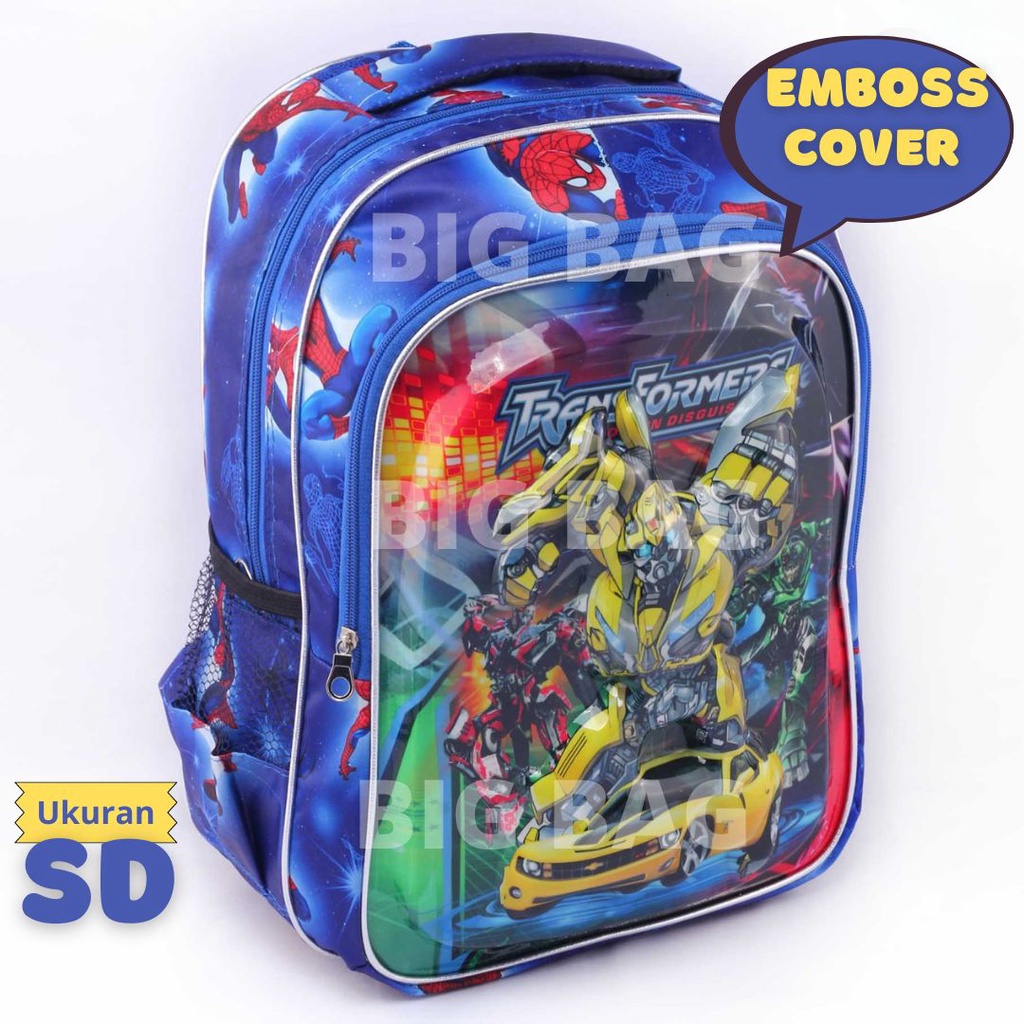 PTS - Ransel Sekolah Anak Cowo / Laki Laki Karakter - 4D Emboss Next Clarity Hologram - Tas 4D Timbul School bag