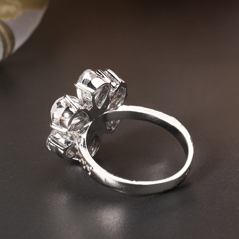 Hu Hu Hu Hu Hu Alat Bantu Pasang Kacamata♡ Cincin Wanita Desain Bunga Hias Cubic Zirconia Gaya Trendy Untuk Pernikahanpertunanganhadiah
