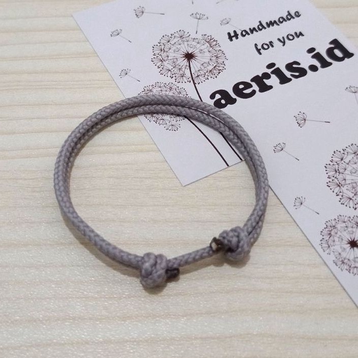 Gelang Inisial Huruf / Gelang Couple Paracord / Gelang Tali Prusik [ABU-ABU]