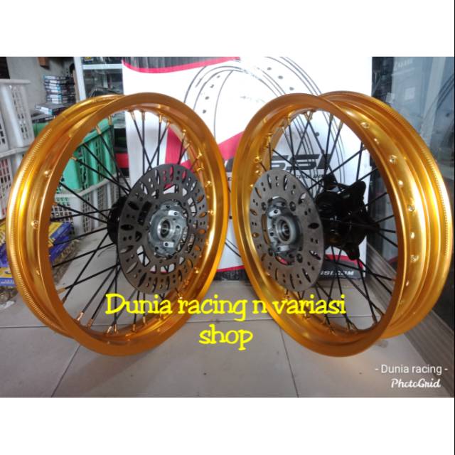 Sepaket Velg Supermoto Velg Sumo Honda CRF 150 Paketan Velg Rossi Tromol jari jari sama piringan