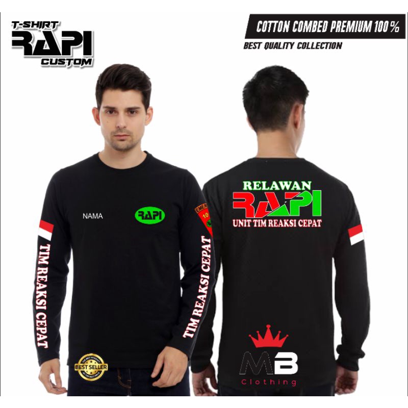Kaos RAPI Relawan // Kaos Radio Antar Penduduk Indonesia /Baju Kaos RAPI Relawan Tim Reaksi Cepat