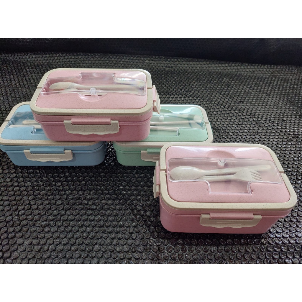 Lunch Box Kotak Tempat Makan Jerami Gandum Kotak Makan