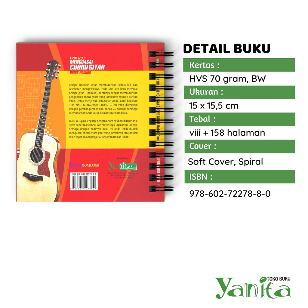 Yanita Buku Trik No.1 Menguasai Chord Gitar Untuk Pemula