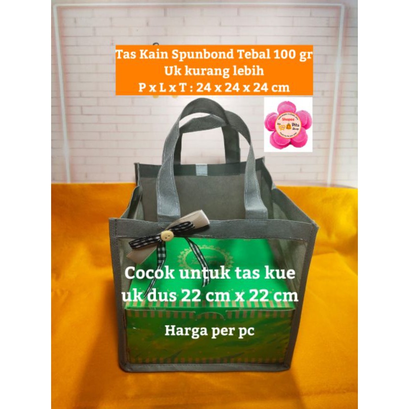 

Tas Kain Bingkisan Souvenir Gift Bag Kantong Mika Abu 24