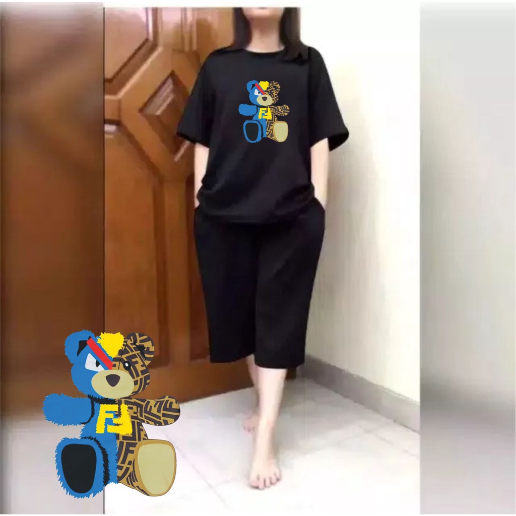 Setelan Kulot JUMBO Wanita Atasan Big Size Fit XXL Bear FF Colour