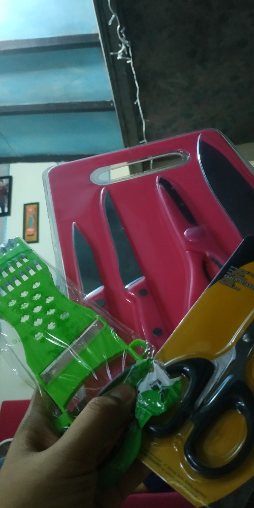 Talenan Set 5 In 1 / Talenan Set 5pcs Gunting Pisau Dapur Roti Daging