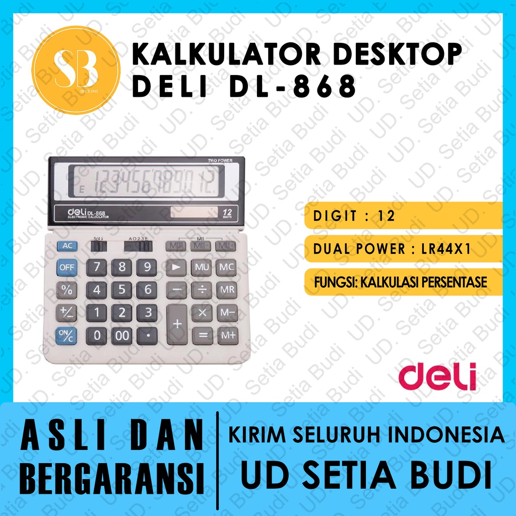 Kalkulator Desktop Deli DL-868 asli dan bergaransi