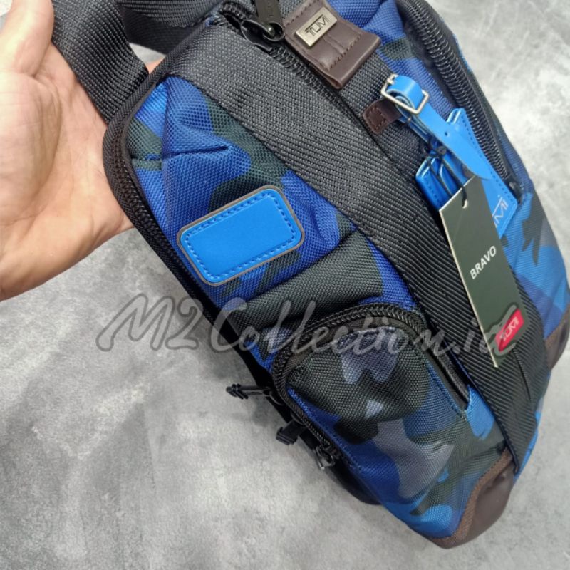 New Slingbag Tumi Saratoga Camo Blue Bodybag Tas Selempang Mirror Quality