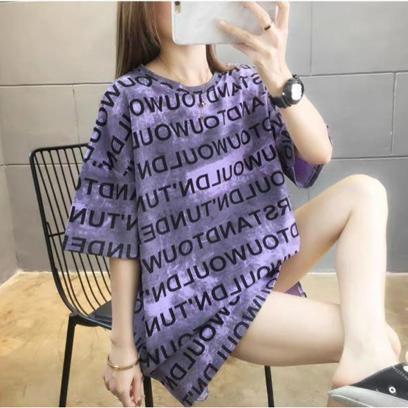 Oversize Tee Tshirt   Wanita Model Longgar Motif Ombre Would Understand