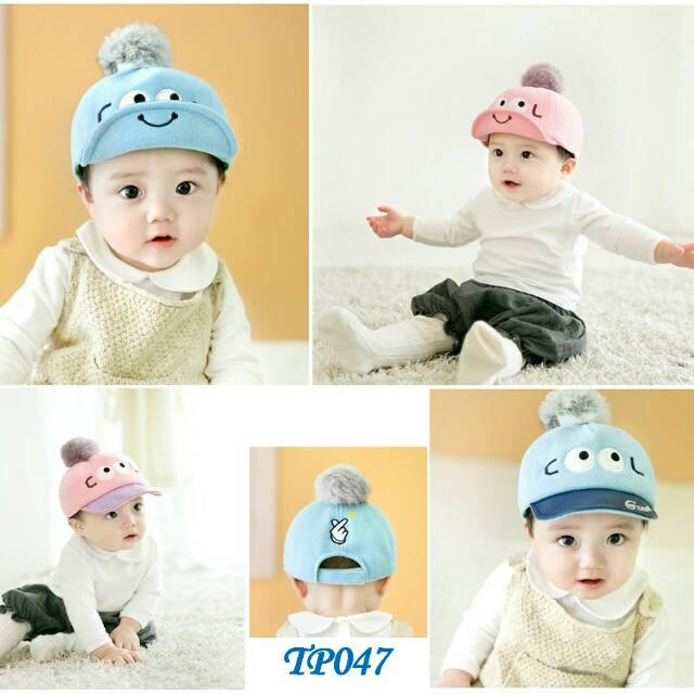 Topi pet cool pom-pom / topi bayi