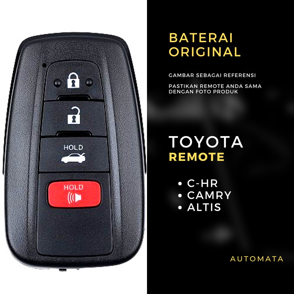 Jual baterai remote kunci keyless smartkey mobil toyota chr camry