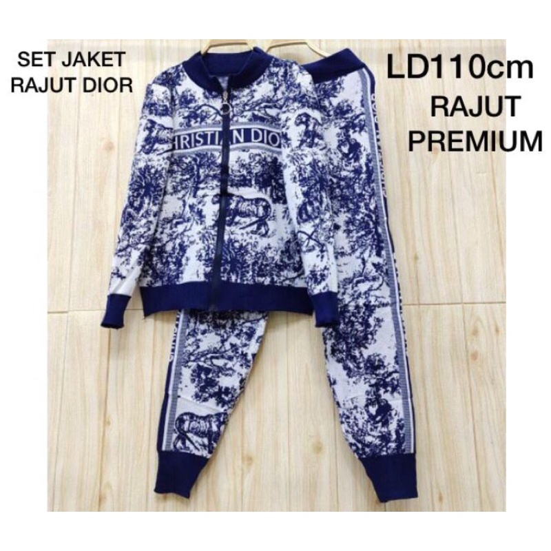 setcel set celana setelan celana rajut dior