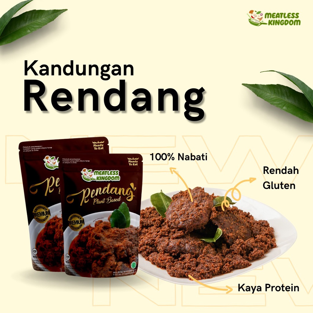 Rendang Jamur - Meatless Kingdom Daging Vegan/ Vegetarian 250 gram HALAL PLANT BASED