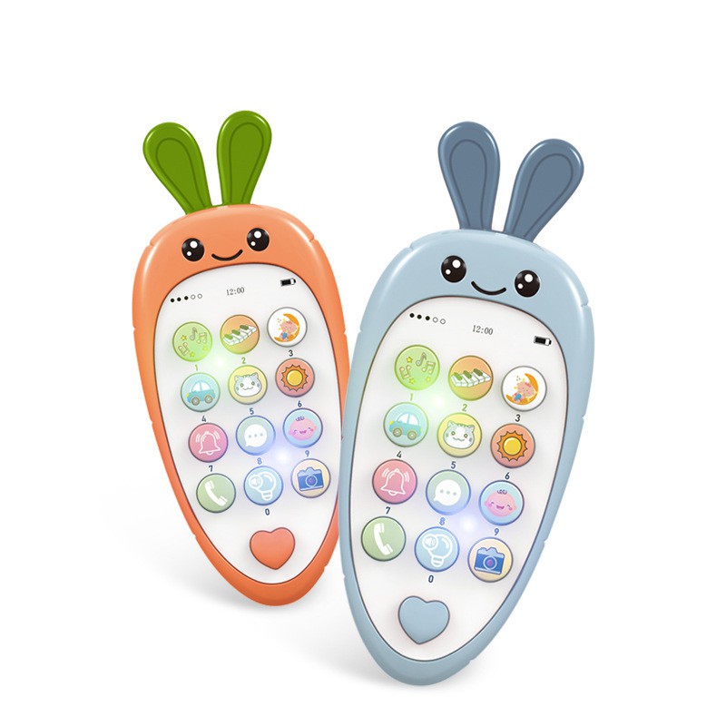 HP Mainan Anak Telepon Carrot Phone 2 in 1 Mainan Bayi Baby Teether Phone Bilingual