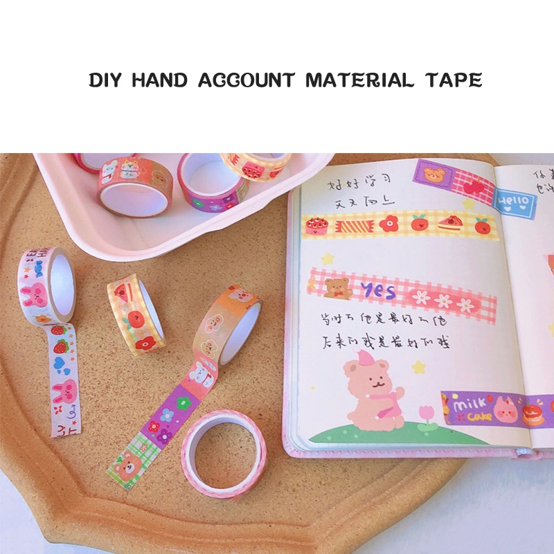 [Ready Stock] Stiker Kertasselotip Korea Scrapbook Deco Planner DIY Aesthetic 3 Meter Washi Gambar Binatang Lucu Untuk Dekorasi Jurnalscrapbook Aksesoris Praktis Murah COD