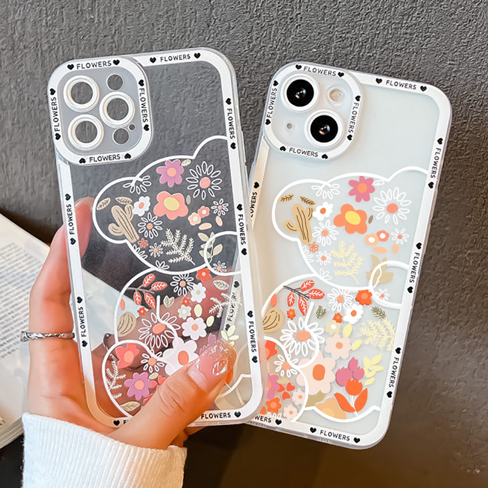 Soft Case Silikon Transparan Motif Kartun Beruang / Doraemon Untuk OPPO Reno 6 Pro 5Z 5F 5 Lite F7X F9 F19 Pro Plus