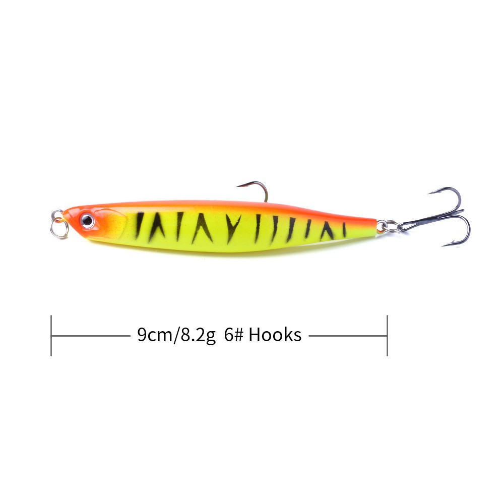 HENGJIA 10PCS MINNOW Umpan Pancing Ikan 9CM 8.2g Bent Fishing LURE Topwater Hard Bait Wobbler Jig Bait Crankbait Fishing tackle SwimBait