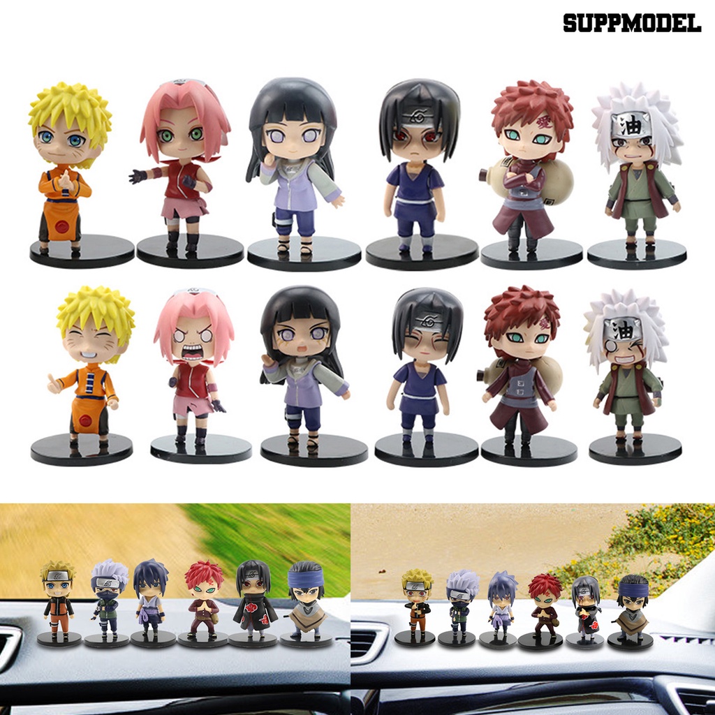 6pcs / Set Mainan Action Figure Model Kartun Anime Naruto Untuk Dekorasi Meja / Mobil / Rumah