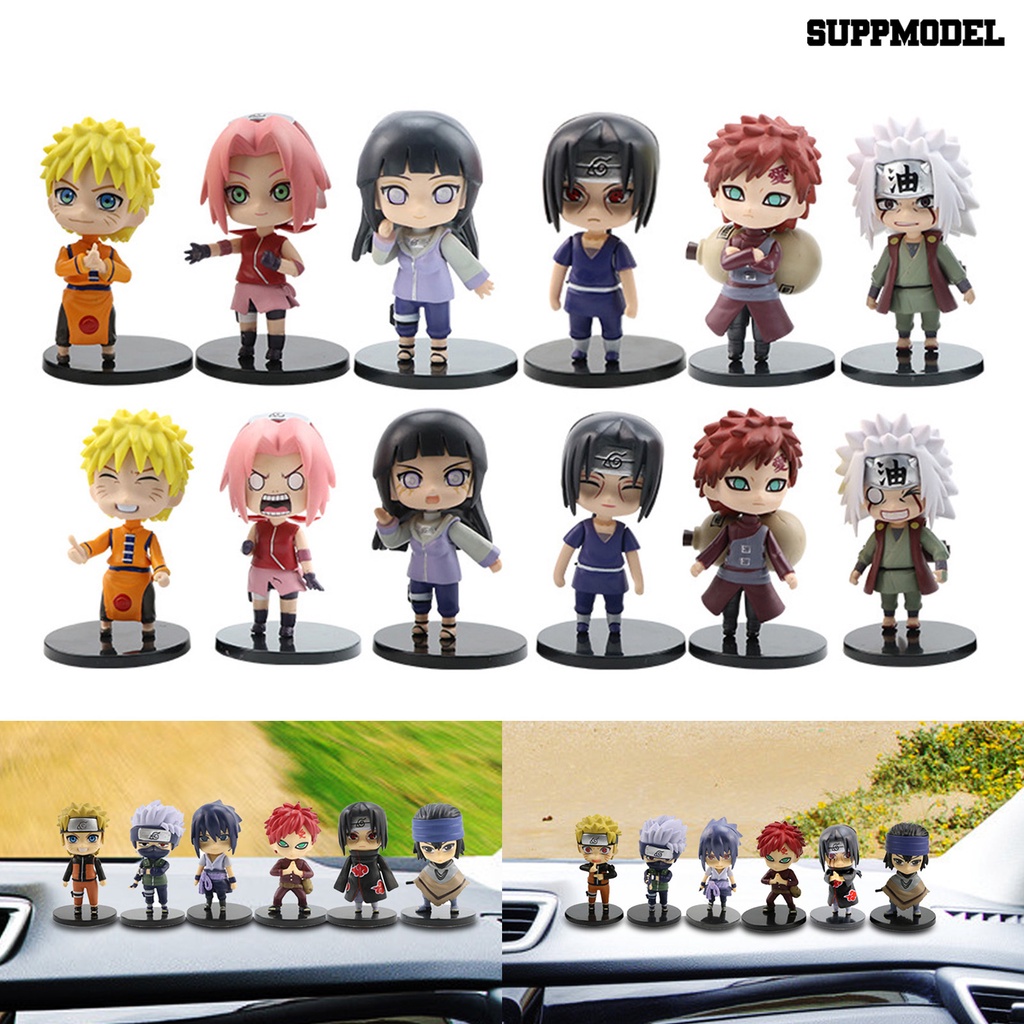 6pcs / Set Mainan Action Figure Model Kartun Anime Naruto Untuk Dekorasi Meja / Mobil / Rumah