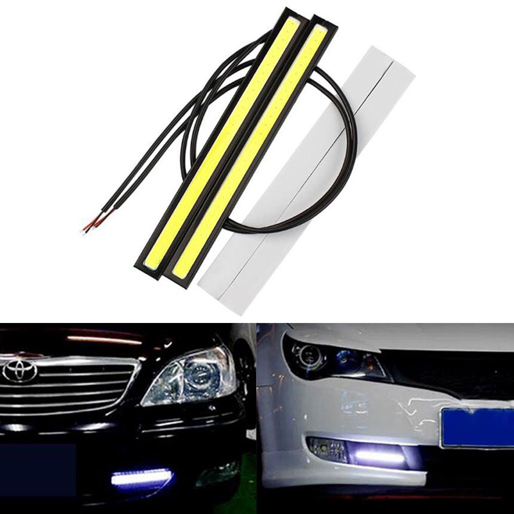 【Car Light 】1 Buah Lampu Kabut Mobil COB LED DRL Tahan Air 17cm DC12V