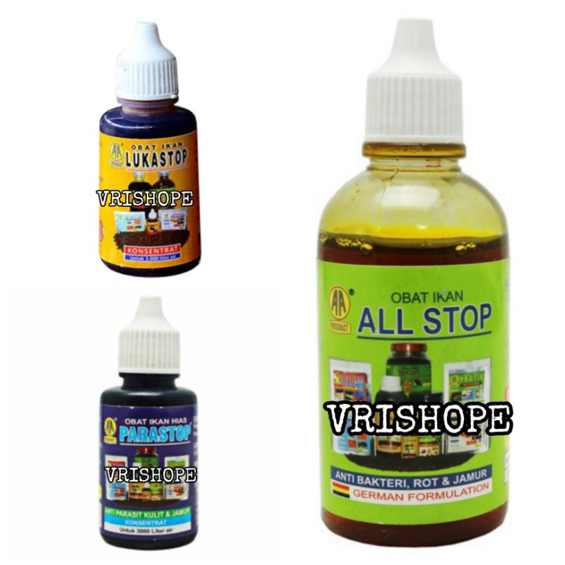 Obat Ikan Hias Karantina Ikan Anti Parasit Kulit Jamur Parastop Lukastop All Stop