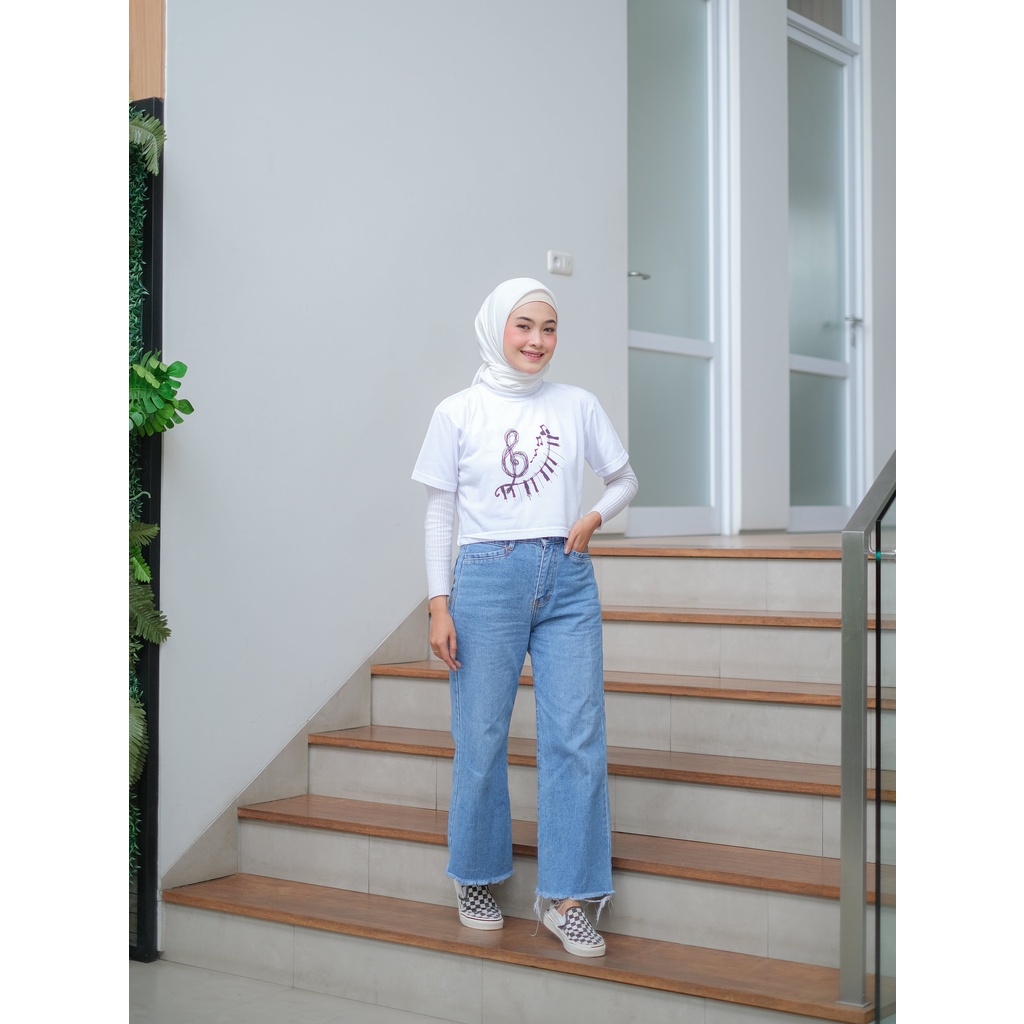 Tokomilkan - PIANO Kaos Crop Top Wanita / Kaos crop CEWEK