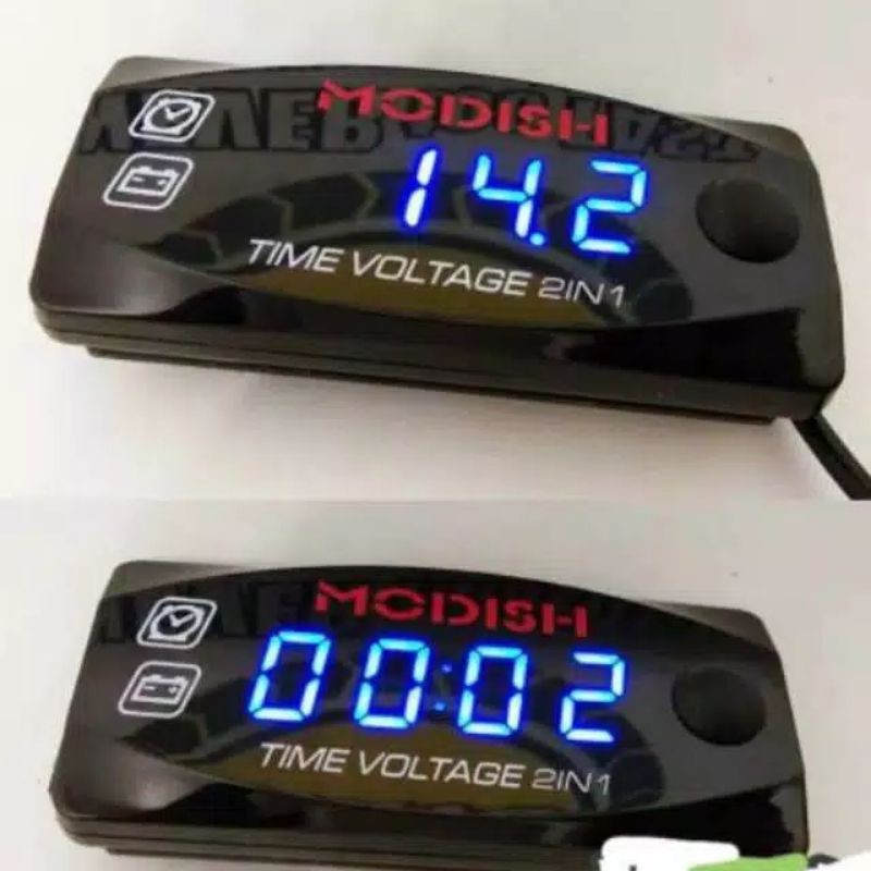 Voltmeter Aki Accu Jam Digital LED Motor 2 in 1 Vario Nmax PCX Aerox Vixion