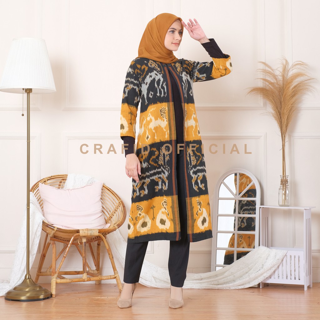 CRAFID HARA Long Cardigan Full Tenun 5 Motif