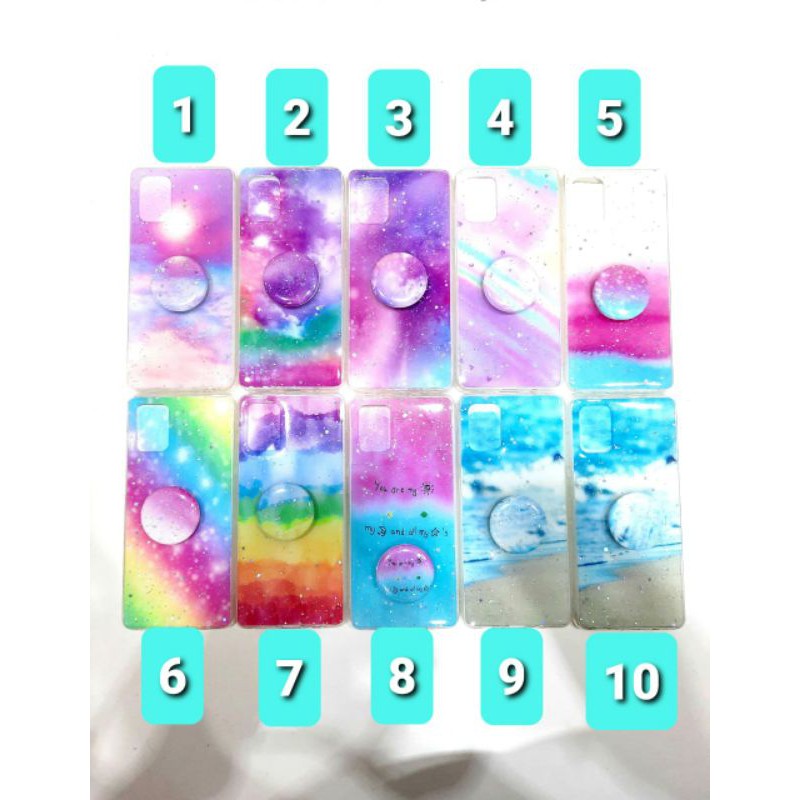 SILIKON CASE RAINBOW+POPSOCKET SAMSUNG A12 A51 A71 A72018