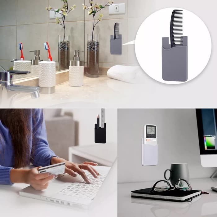 Dompet Kartu Slip Tempelan Sunvisor Meja Dinding HP Sticky Card