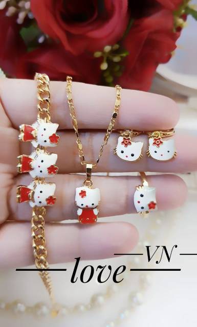 Xuping set perhiasan anak lapis emas 18k 1622h