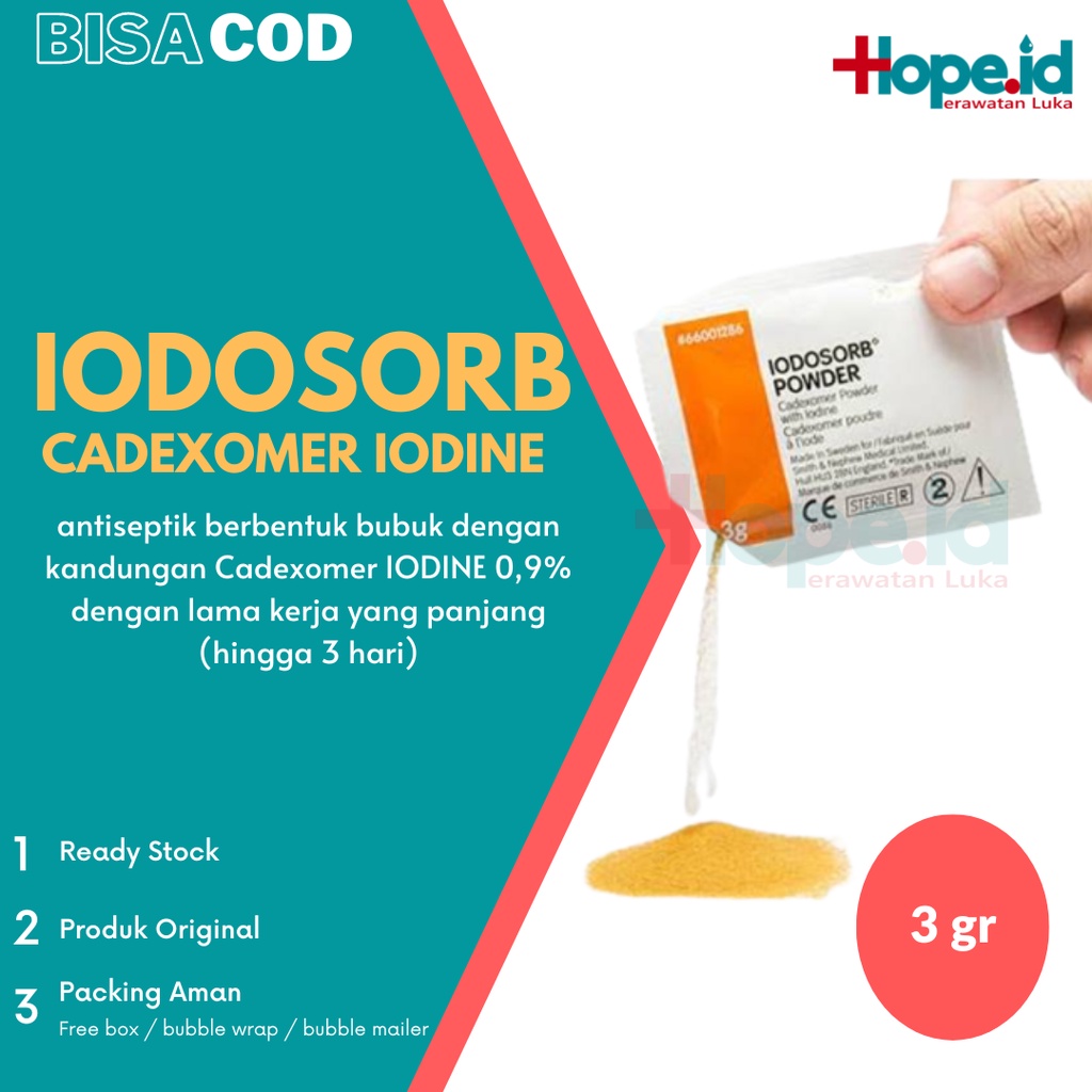 (Original) Iodosorb Powder Cadexomer Iodine Antimikrobial Dressing Exp Lama Termurah