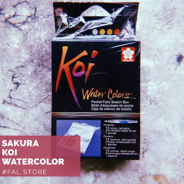 

SAKURA koi watercolor 12 color set pocket box