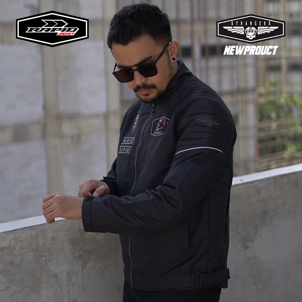 JAKET motor touring premium  RAPID STRANGERS jaket bikers full bordir tengkorak anti air dan anti angin