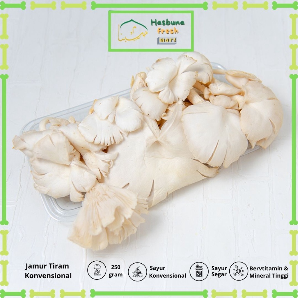 

Jamur Tiram 250 gram Konvensional HASBUNA Fresh Mart