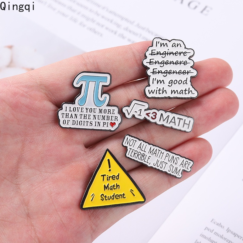 Bros Pin Enamel Desain I Love Math Untuk Tas Ransel Topi