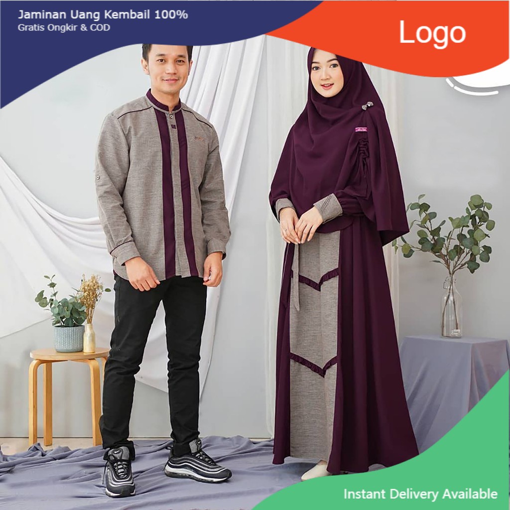Terbaru   Asoka Couple Baju Gamis Pasangan Cp Muslim Syarii Terlaris By GDC Fashion