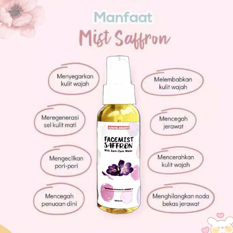 Facemist Saffron With Zam-Zam And Rose Water 100 ml | Air Saffron | Saffron Oksigen Water Toner Beauty