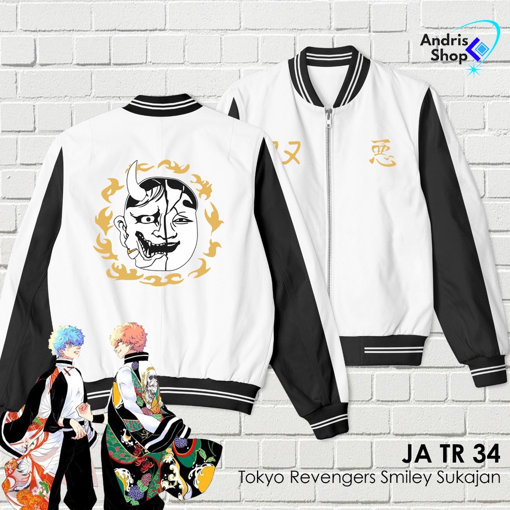 Jaket Anime Sukajan Smiley Putih Tokyo Revengers - JA TR 34