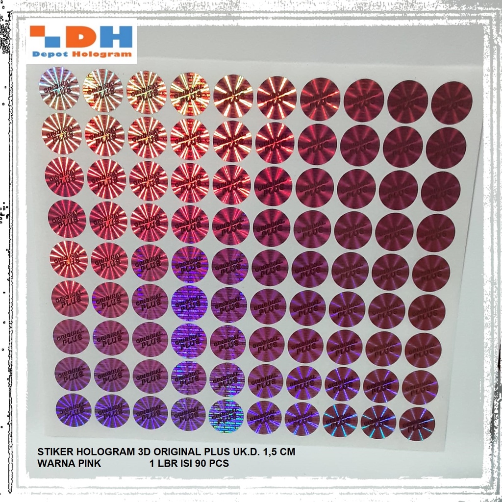 

(NEW) STIKER HOLOGRAM 3D ORIGINAL PLUS PINK – SEGEL RUSAK BIASA/NON MOTIF