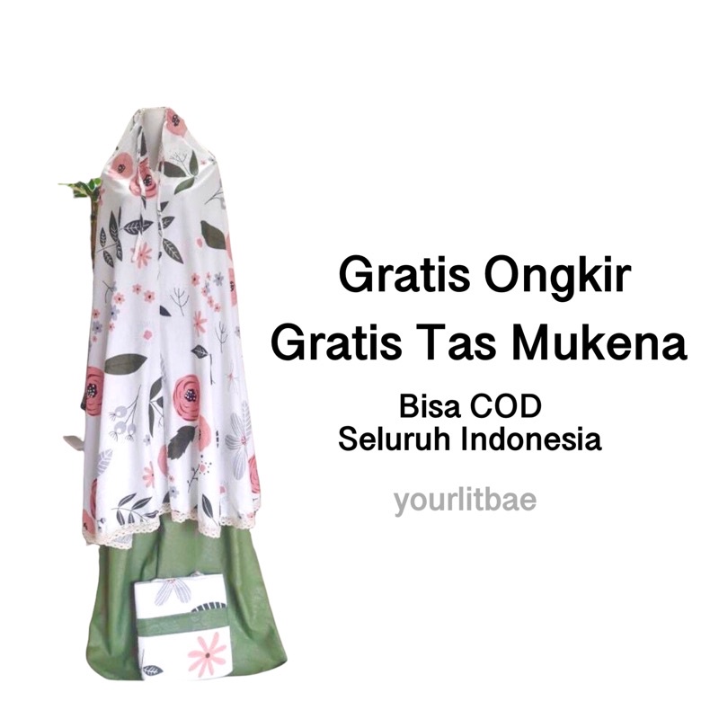 Mukena Rheini Collection Mukena Katun Motif Jumbo | Free Tas Mukena