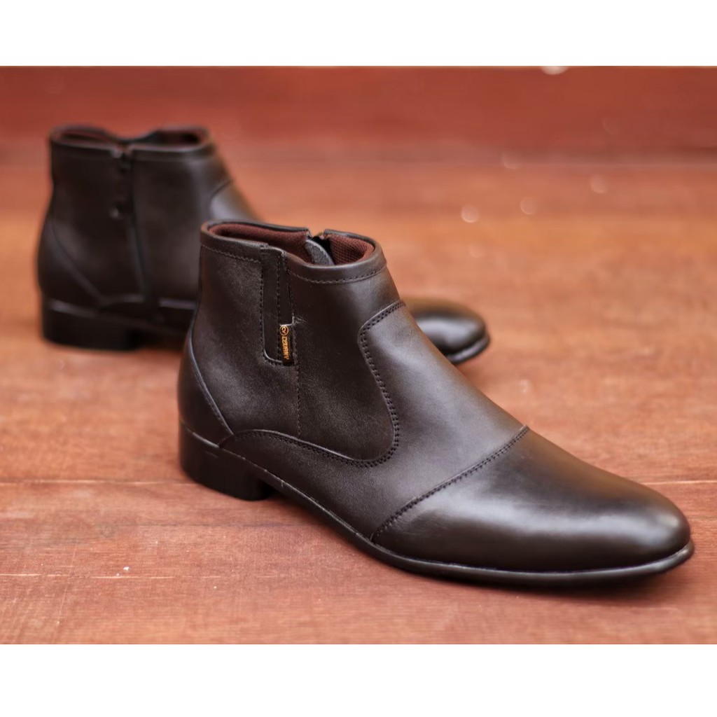 Sepatu Formal Pria Casual Kasual Kulit Asli Pantofel Hitam Kerja Pria Main Gaya Kondangan Cowok