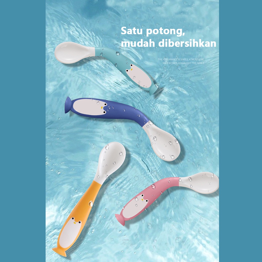 HIPPO LAND BPA FREE SILIKON Sendok dan Garpu MPASI Bayi Silicone Baby Spoon Fork Peralatan Makan Bayi Aman 260