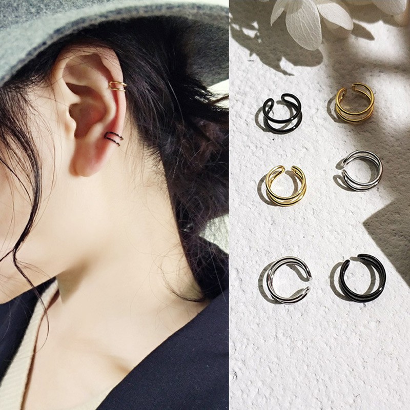 Klip telinga kecil tanpa anting-anting tindik anting anting anting klip telinga tulang perempuan