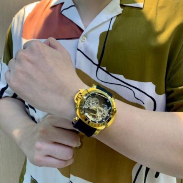 READY JAM TANGAN PRIA INVICTA SKELETON TRANSPARAN AUTOMATIC