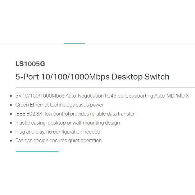 TP-LINK LS1005G 5-Port Gigabit Desktop Switch | TPLINK GARANSI RESMI | bukan LS1005