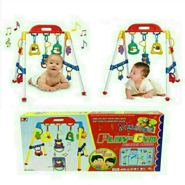 Mainan bayi rattle playgym musical