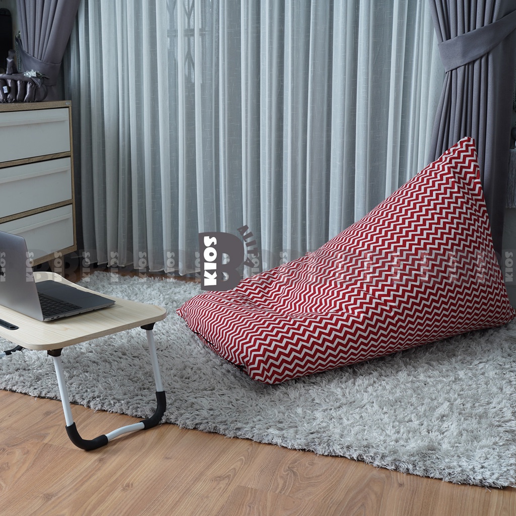 BEAN BAG MOTIF PLUS ISIAN UKURAN MEDIUM / BEANBAG TRIANGLE WATERPROOF DEWASA / SOFA BEAN BAG MURAH
